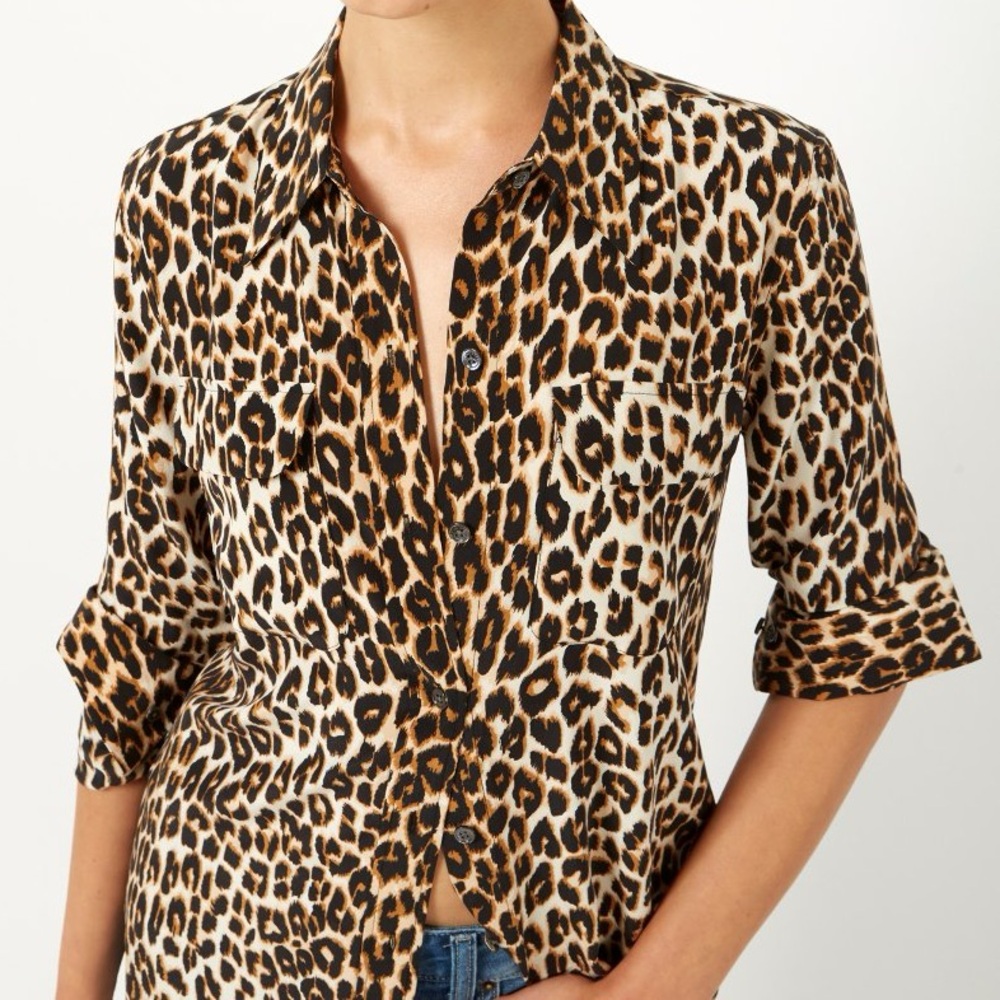 Equipment leopard print shirt